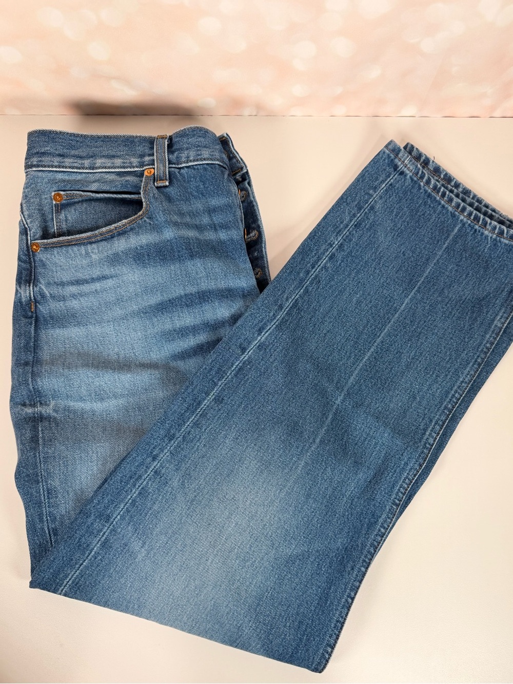 JAMIE HALLER Straight Medium Wash Jeans 100% Cotton